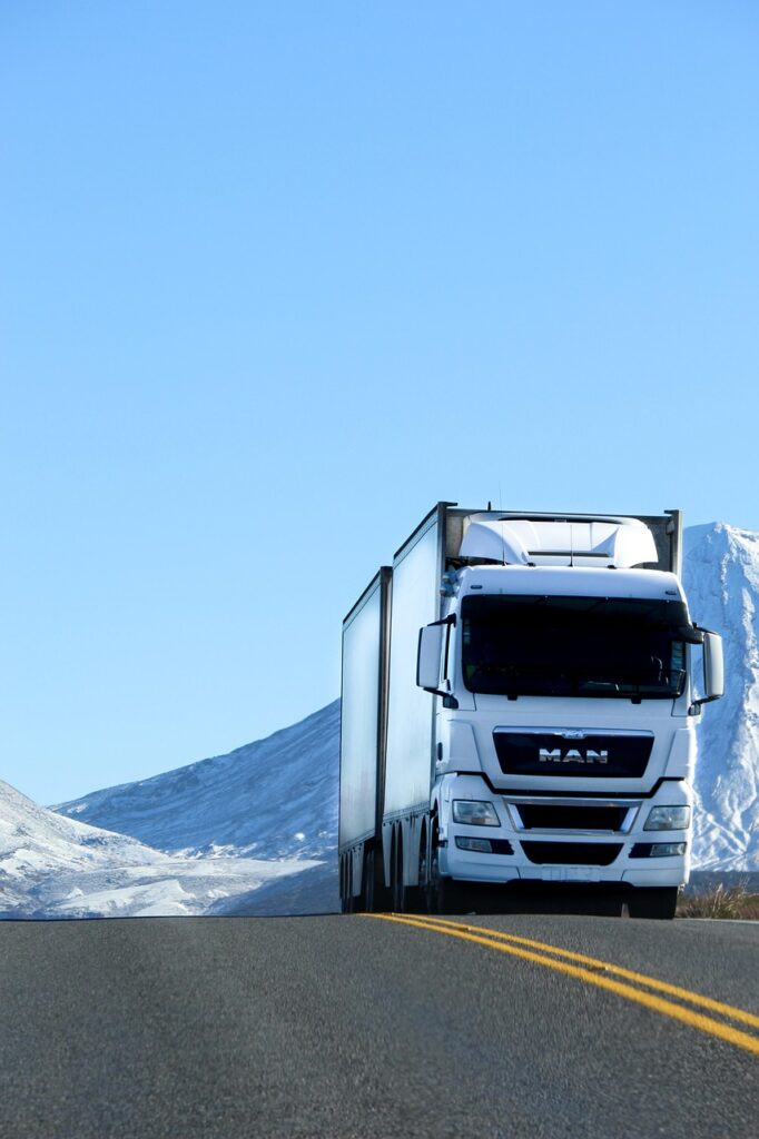 JetBlack Freight 1 truck, road, vehicle, snow, white, blue, nature, lorry, transport, blue road, blue truck, blue snow, truck, truck, truck, truck, truck