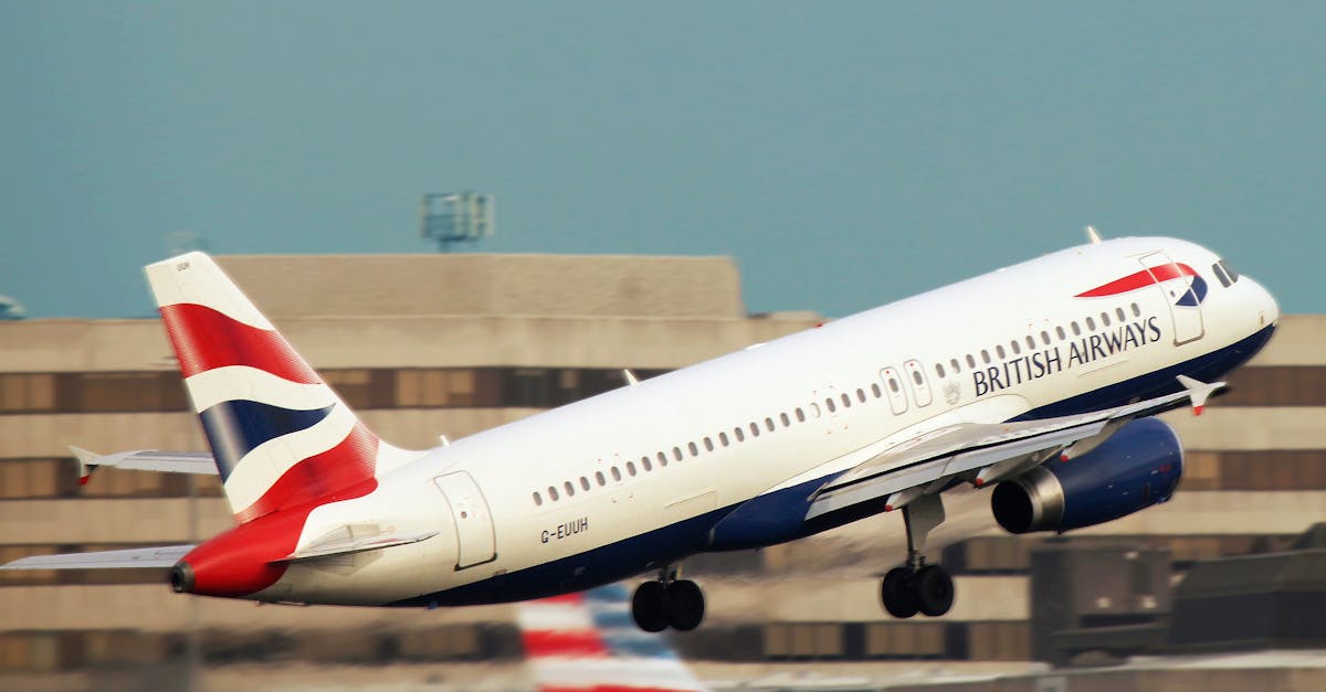 A British Airways aircraft takes off, showcasing aviation and travel themes.