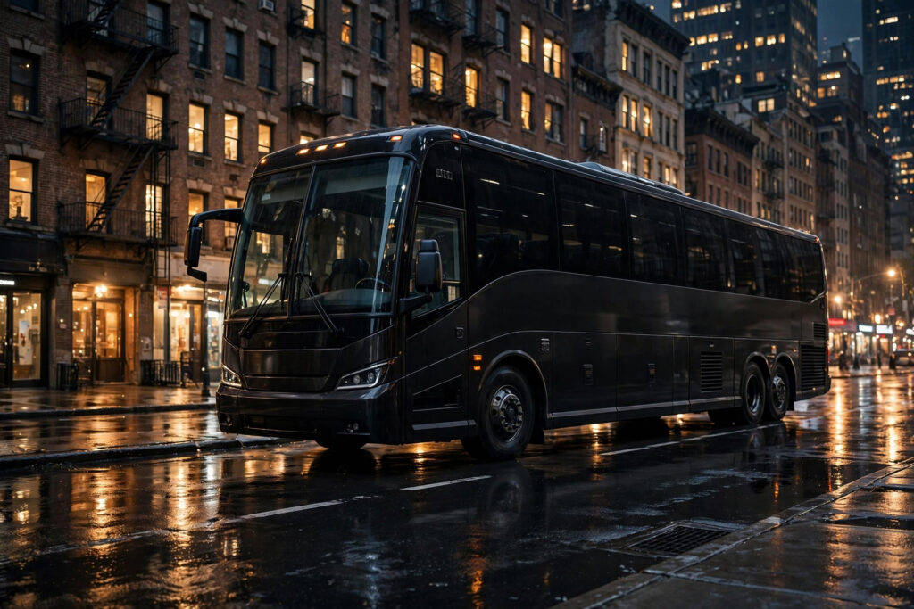 56 Passengers Luxury Bus or similar — image for illustration only.